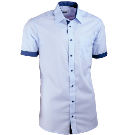 Košile modrá slim fit kombinovaná Aramgad 40438