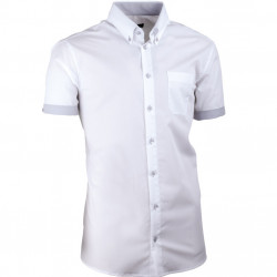 Bílá pánská košile slim fit 100 % bavlna non iron Assante 40008