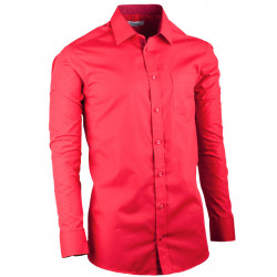 Prodloužená pánská košile slim fit červená Aramgad 20308
