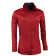 Extra prodloužená pánská košile slim fit tmavě červená Assante 20312
