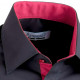 Černá košile slim fit kombinovaná Aramgad 40141
