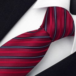 Luxusní červená kravata pruhovaná Greg 93205