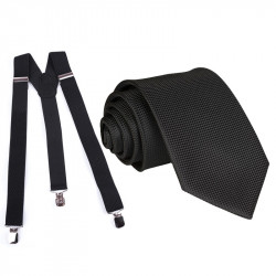 Souprava kšandy kravata černá 505