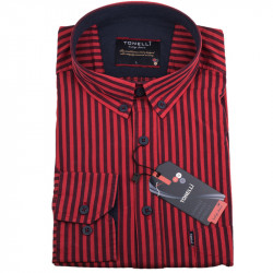 Pánská košile červená dlouhý rukáv Tonelli 110931